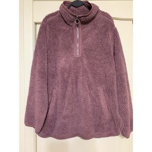 Sams Club Members Mark Womens Quarter Zip Cozy Fleece Sherpa Pullover Jacket